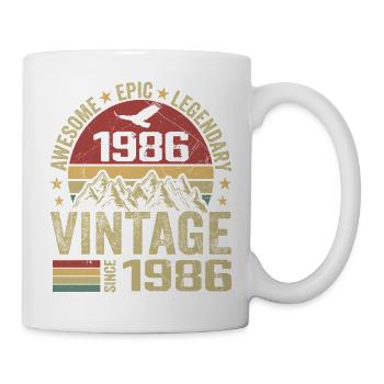 Vintage 1986 Birthday Gift 1986 - Born in 1986 - Mug - white - Right