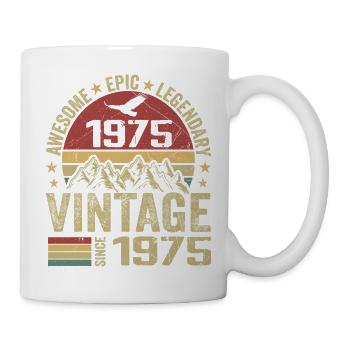 Vintage 1975 Birthday Gift 1975 - Born in 1975 - Mug - white - Right