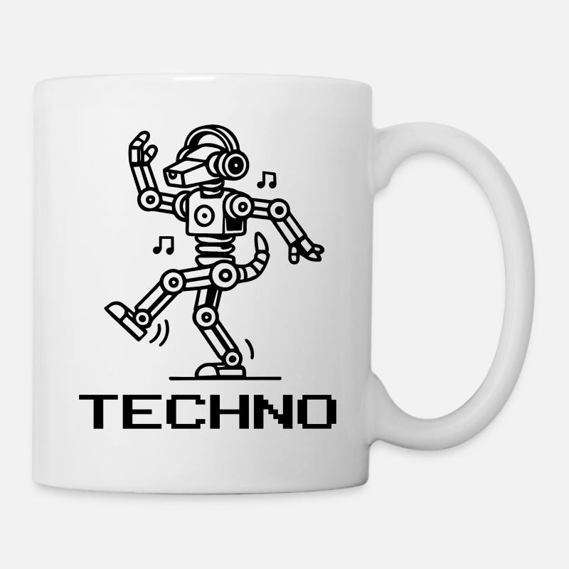 Chien robot dansant - Techno Rave Design - Mug blanc - blanc
