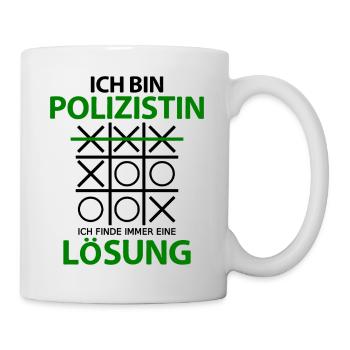 Polizistin Polizei Lustige Sprüche Humor witzig - Tasse - Weiß - Rechts