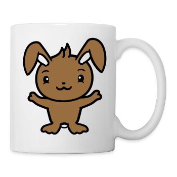 Hase Kaninchen Häschen Nagetier Kleintier niedlich - Tasse - Weiß - Rechts