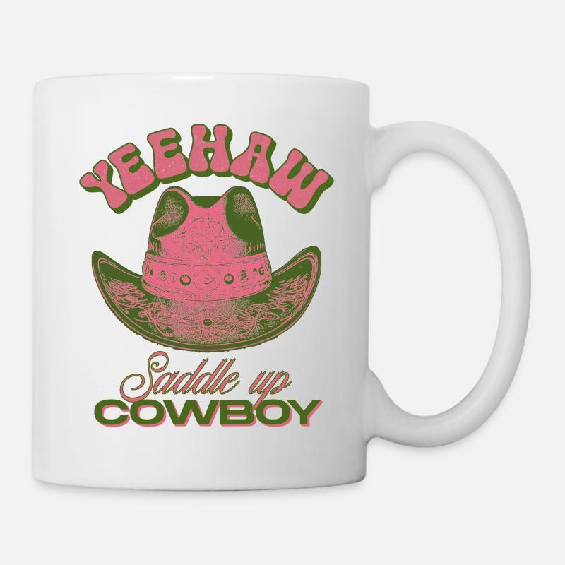Yeehaw Saddle Up Cowboyhut - Tasse - Weiß