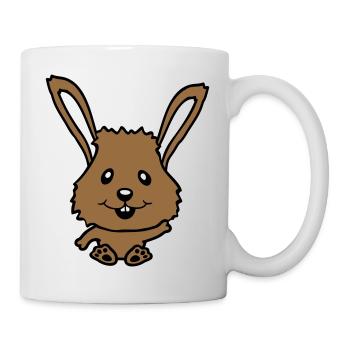 Hase Kaninchen Häschen Cartoon Kleintier niedlich - Tasse - Weiß - Rechts