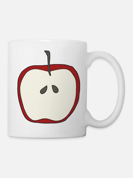 apfel aufgeschnitten - Tasse - Weiß