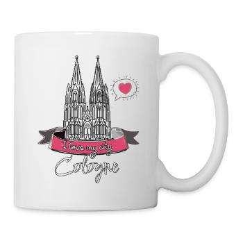 Cologne Cathédrale, Cologne,Cologne Amour, Cœur, Ville, Cologne - Mug blanc - blanc - Droite
