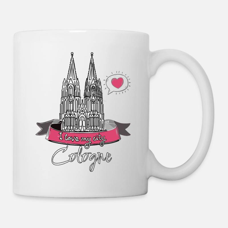 Kölner Dom, Köln,Kölnliebe, Herz, City, cologne - Tasse - Weiß
