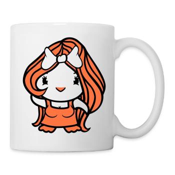 Vogel Dame Frau weiblich hübsches Kleid Schleife - Tasse - Weiß - Rechts