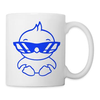 Vogel Sonnenbrille Cool schwarze Brille Coolness - Tasse - Weiß - Rechts
