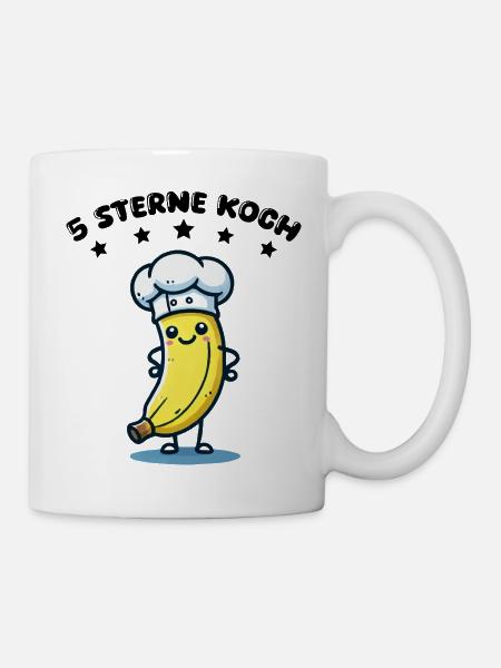banane comic koch sterne - Tasse - Weiß