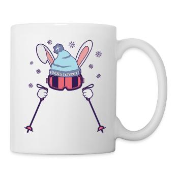 Easter Ski Rabbit Funny Winter Sports Gift - Mug - white - Right