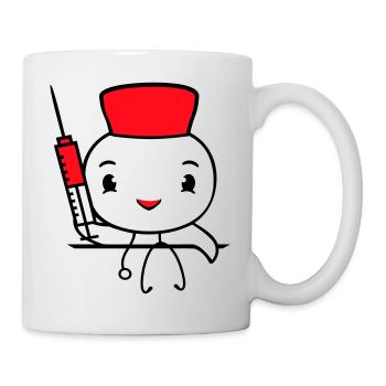 Ente Krankenschwester Arzt Spritze Krankenhaus süß - Tasse - Weiß - Rechts