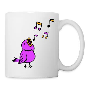 Musical notes: songbird, sparrow, singing, chirping, music - Mug - white - Right