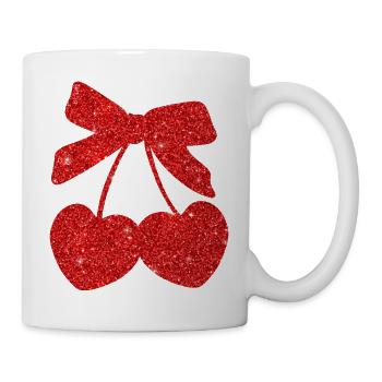 Cerises cœur rouge - Mug blanc - blanc - Droite