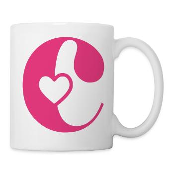 Letter c Initial letter with heart - Mug - white - Right