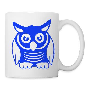 Owl Bird Eagle Owl Night Bird Barn Owl Owl Comic - Mug - white - Right