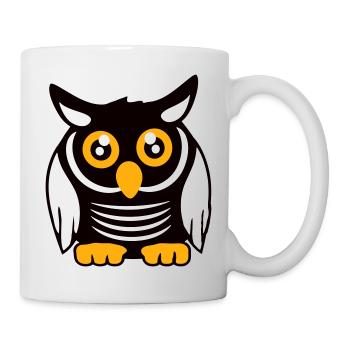 Owl Bird Eagle Owl Night Bird Barn Owl Owl Comic - Mug - white - Right