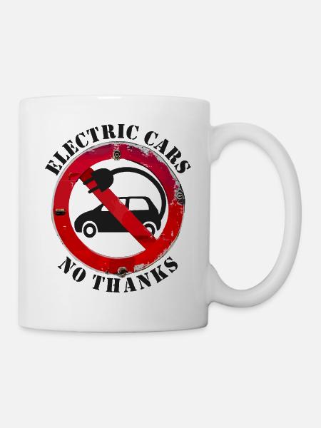 Voitures électriques Non Merci Avis clair - Mug blanc - blanc
