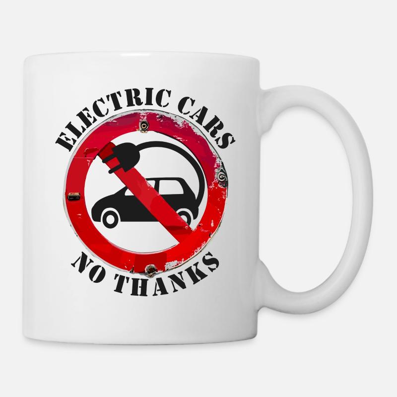 Voitures électriques Non Merci Avis clair - Mug blanc - blanc