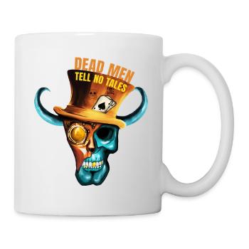Steampunk Pirate Skull - Hand Painted Art - Mug - white - Right