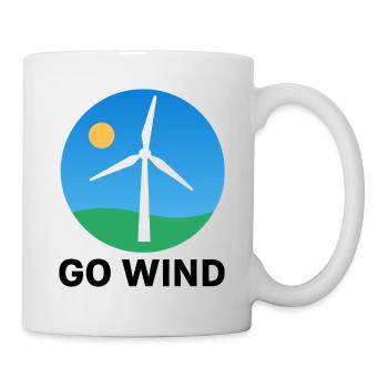 Support Wind Energy – Clean Power Symbol - Mug - white - Right