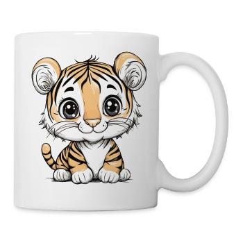 Kleiner süßer Tiger - Tasse - Weiß - Rechts