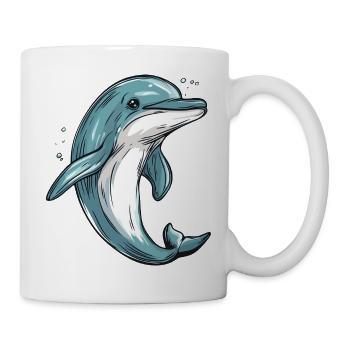 kleiner Delfin - Tasse - Weiß - Rechts