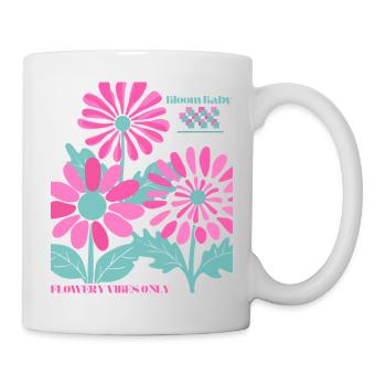 Bloom Baby Retro Blümchen Design Flower Power - Mug blanc - blanc - Droite