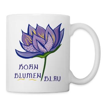 Blume Kornblumen Blau - Tasse - Weiß - Rechts