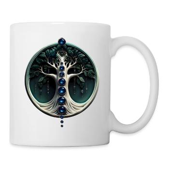 Teal Harmony, Mystical Tree of Life - Mug - white - Right