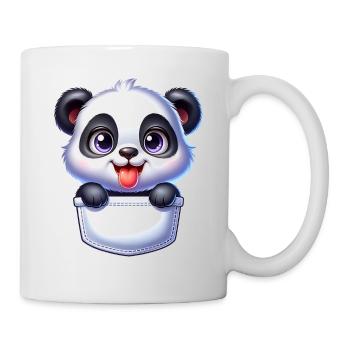 Panda dans une poche - Mug blanc - blanc - Droite