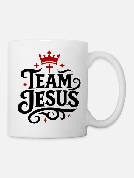 Team Jesus Krone - Tasse - Weiß