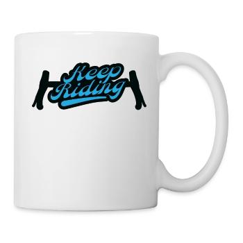 Keep Riding Design Gravelbike Lenker, Geschenk - Tasse - Weiß - Rechts