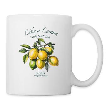 Lemon - Sizilien Zitronen Design Original - Tasse - Weiß - Rechts