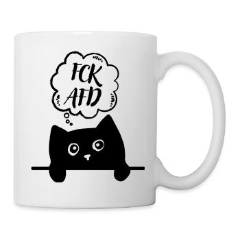 Chat mignon FCK AFD Politique de gauche 161 Antifa - Mug blanc - blanc - Droite