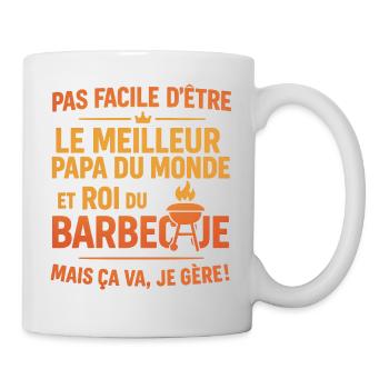 Papa roi du barbecue cadeau fête des pères Noël - Mug blanc - blanc - Droite