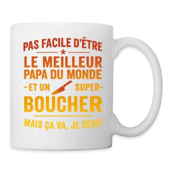Papa boucher cadeau fête des pères Noël - Mug blanc - blanc - Droite