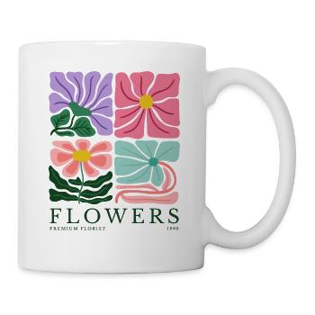 Fleurs - Fleuriste Premium - Flore - floral - Mug blanc - blanc - Droite