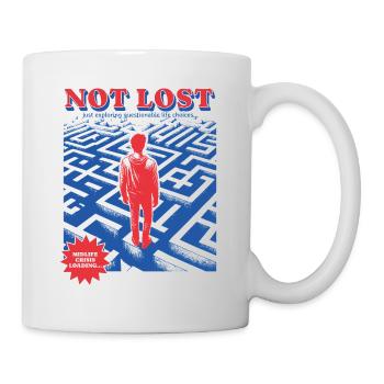 Midlife Crises Loading - I´m not Lost - verloren - Tasse - Weiß - Rechts