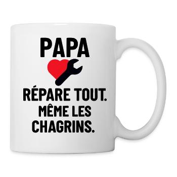 Papa répare tout même les chagrins fête des pères - Mug blanc - blanc - Droite