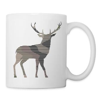 Hirsch - Tasse - Weiß - Rechts