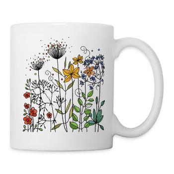 Blumen - Tasse - Weiß - Rechts