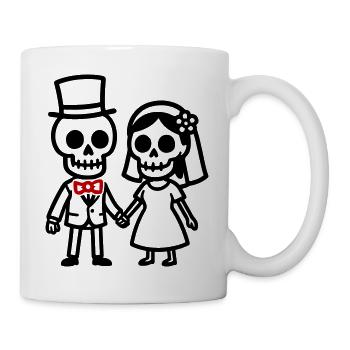 Ehepaar Hochzeit Skull - Tasse - Weiß - Rechts