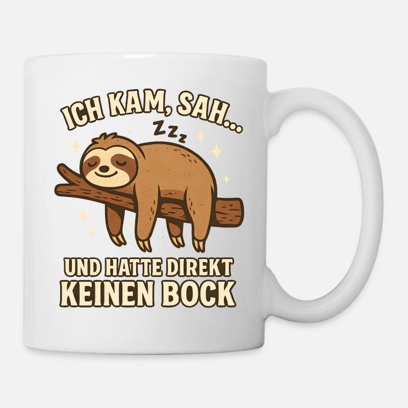Faultier Geschenk Sloth Büro Arbeitskollege - Tasse - Weiß