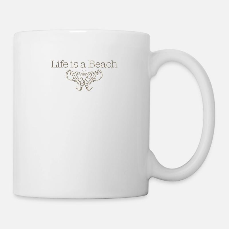 Life is a Beach Cadeau Drôle pour l'été - Mug blanc - blanc