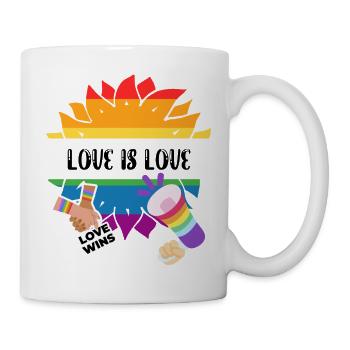 ❤️ "Love is Love" T-Shirt – Für mehr Liebe, wenige - Tasse - Weiß - Rechts