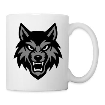 Wolf Kopf Tier - Tasse - Weiß - Rechts