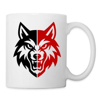 Wolf Kopf Logo - Tasse - Weiß - Rechts