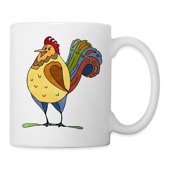 Hahn - Tasse - Weiß - Rechts