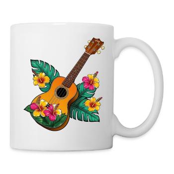 Ukulele with flowers colorful - Tasse - Weiß - Rechts