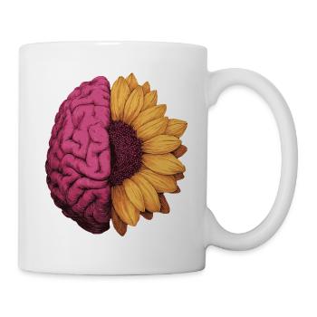 Neurodivergent, autism, ADHD, sunflower, brain - Mug - white - Right